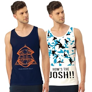 men39s regular fit trendy printed sleevless vest with elegant design  super soft comfortable light weight casual innerwear sandobaniyan