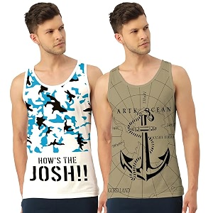 men39s regular fit trendy printed sleevless vest with elegant design  super soft comfortable light weight casual innerwear sandobaniyan