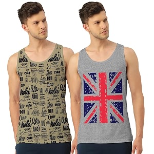 men39s regular fit trendy printed sleevless vest with elegant design  super soft comfortable light weight casual innerwear sandobaniyan