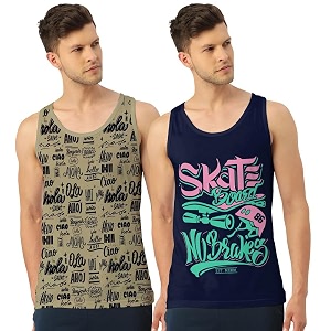 men39s regular fit trendy printed sleevless vest with elegant design  super soft comfortable light weight casual innerwear sandobaniyan