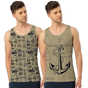 men39s regular fit trendy printed sleevless vest with elegant design  super soft comfortable light weight casual innerwear sandobaniyan