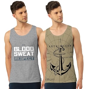 men39s regular fit trendy printed sleevless vest with elegant design  super soft comfortable light weight casual innerwear sandobaniyan
