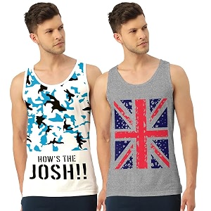 men39s regular fit trendy printed sleevless vest with elegant design  super soft comfortable light weight casual innerwear sandobaniyan