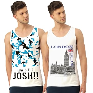 men39s regular fit trendy printed sleevless vest with elegant design  super soft comfortable light weight casual innerwear sandobaniyan
