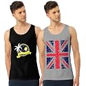 Men's Regular Fit Trendy Printed Sleevless Vest with Elegant Design | Super Soft Comfortable Light Weight Casual Innerwear Sando/Baniyan