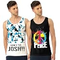 Men's Regular Fit Trendy Printed Sleevless Vest with Elegant Design | Super Soft Comfortable Light Weight Casual Innerwear Sando/Baniyan