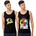Men's Regular Fit Trendy Printed Sleevless Vest with Elegant Design | Super Soft Comfortable Light Weight Casual Innerwear Sando/Baniyan