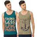 Men's Regular Fit Trendy Printed Sleevless Vest with Elegant Design | Super Soft Comfortable Light Weight Casual Innerwear Sando/Baniyan