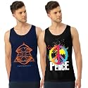 Men's Regular Fit Trendy Printed Sleevless Vest with Elegant Design | Super Soft Comfortable Light Weight Casual Innerwear Sando/Baniyan