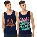 Men's Regular Fit Trendy Printed Sleevless Vest with Elegant Design | Super Soft Comfortable Light Weight Casual Innerwear Sando/Baniyan