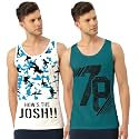 Men's Regular Fit Trendy Printed Sleevless Vest with Elegant Design | Super Soft Comfortable Light Weight Casual Innerwear Sando/Baniyan