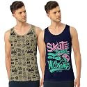Men's Regular Fit Trendy Printed Sleevless Vest with Elegant Design | Super Soft Comfortable Light Weight Casual Innerwear Sando/Baniyan
