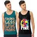 Men's Regular Fit Trendy Printed Sleevless Vest with Elegant Design | Super Soft Comfortable Light Weight Casual Innerwear Sando/Baniyan