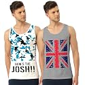Men's Regular Fit Trendy Printed Sleevless Vest with Elegant Design | Super Soft Comfortable Light Weight Casual Innerwear Sando/Baniyan