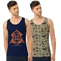 Men's Regular Fit Trendy Printed Sleevless Vest with Elegant Design | Super Soft Comfortable Light Weight Casual Innerwear Sando/Baniyan