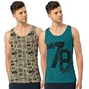 Men's Regular Fit Trendy Printed Sleevless Vest with Elegant Design | Super Soft Comfortable Light Weight Casual Innerwear Sando/Baniyan
