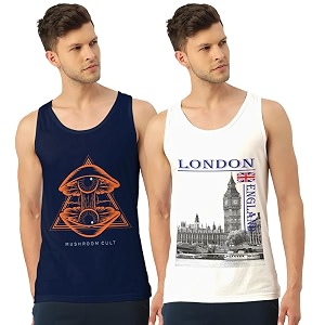 men vest versatile pure cotton sleeveless regular fit trendy printed sando baniyan ganji for men and boys suitable for gym workouts vacations and beaches casual sports