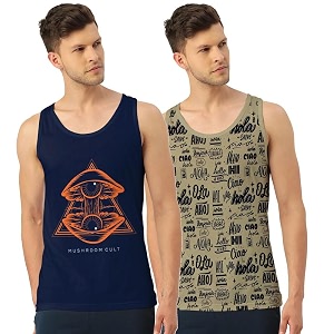 men vest versatile pure cotton sleeveless regular fit trendy printed sando baniyan ganji for men and boys suitable for gym workouts vacations and beaches casual sports