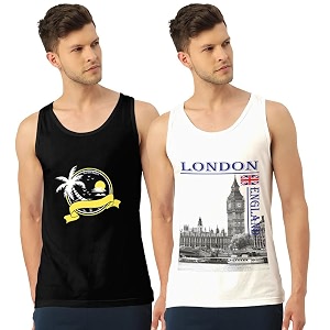 men vest versatile pure cotton sleeveless regular fit trendy printed sando baniyan ganji for men and boys suitable for gym workouts vacations and beaches casual sports