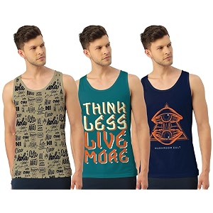 men vest versatile pure cotton sleeveless regular fit trendy printed sando baniyan ganji for men and boys suitable for gym workouts vacations and beaches casual sports