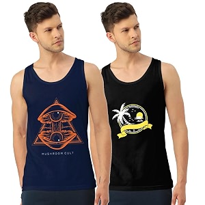 men vest versatile pure cotton sleeveless regular fit trendy printed sando baniyan ganji for men and boys suitable for gym workouts vacations and beaches casual sports