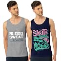 Men Vest Versatile Pure Cotton Sleeveless Regular Fit Trendy Printed Sando Baniyan Ganji for Men and Boys Suitable for Gym Workouts Vacations and Beaches Casual Sports