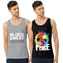 Men Vest Versatile Pure Cotton Sleeveless Regular Fit Trendy Printed Sando Baniyan Ganji for Men and Boys Suitable for Gym Workouts Vacations and Beaches Casual Sports