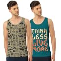 Men Vest Versatile Pure Cotton Sleeveless Regular Fit Trendy Printed Sando Baniyan Ganji for Men and Boys Suitable for Gym Workouts Vacations and Beaches Casual Sports