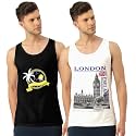 Men Vest Versatile Pure Cotton Sleeveless Regular Fit Trendy Printed Sando Baniyan Ganji for Men and Boys Suitable for Gym Workouts Vacations and Beaches Casual Sports
