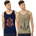 Men Vest Versatile Pure Cotton Sleeveless Regular Fit Trendy Printed Sando Baniyan Ganji for Men and Boys Suitable for Gym Workouts Vacations and Beaches Casual Sports