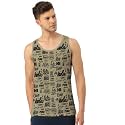 Men Vest Versatile Pure Cotton Sleeveless Regular Fit Trendy Printed Sando Baniyan Ganji for Men and Boys Suitable for Gym Workouts Vacations and Beaches Casual Sports