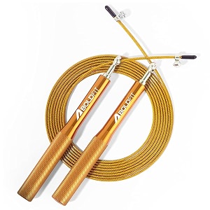 boldfit aluminium skipping rope for men and women jumping rope with adjustable height speed skipping rope for exercise gym sports fitness adjustable jump rope-golden