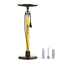 Boldfit Bicycle Pump Long Cycle Pump for Bicycle and Bike Tyre Football Airpump with Needle Ballpump for Basketball Floor Air Pumper, Tyre Inflator Football Pumper with Needle - Black Yellow