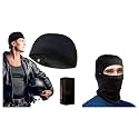 Boldfit Face Mask for Bikers in Riding Full Face Mask Balaclava for Men Black Mask Helmet Skull Caps for Men Bike Cotton Head Caps- Black Pack of 1