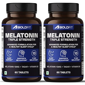 boldfit melatonin 10mg sleeping pills with tagar 250mg and vitamin b6 non-habit forming sleep supplement for men amp women melatonin tablets for relaxation sleep routine amp night-time support- 120 vegetarian tablets