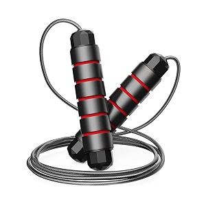 boldfit skipping rope for men women amp children - jump rope for exercise workout amp weight loss - tangle free jumping rope for kids red