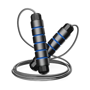 boldfit nylon skipping rope for men amp women - adjustable jumping rope for kids gym exercise and workout - blue