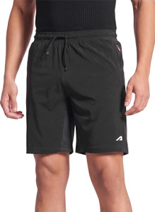 BOLDFIT Solid Men Black Gym Shorts