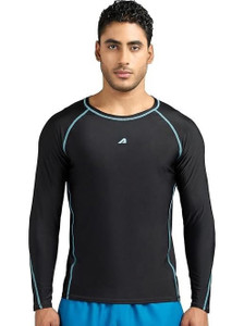 BOLDFIT Solid Men Round Neck Black T-Shirt