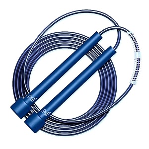 boldfit x mumbai indians mi skipping rope for men and women jumping rope with adjustable height speed skipping rope for kids women girls rassi jumping men for exercise gym jump rope - blue
