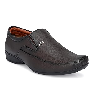 Boldstar Synthetic Leather Black Formal Shoes Slip