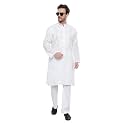 Lucknow Chikan Men39s White Pure Cotton Kurta