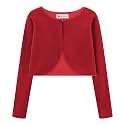 BOLEROSE Girls Velvet Long Sleeve Bolero
