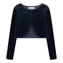 BOLEROSE Girls Velvet Long Sleeve Bolero
