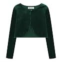 BOLEROSE Girls Velvet Long Sleeve Bolero