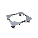 BOLIDE™ Heavy Duty Adjustable Front and Top Load Washing Machine/Dishwasher/Air Cooler Trolley with Wheels Grey Plastic