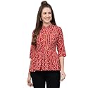 Bollyclues Women39s Crepe Bandhni Printed Peplum TopBC-to
