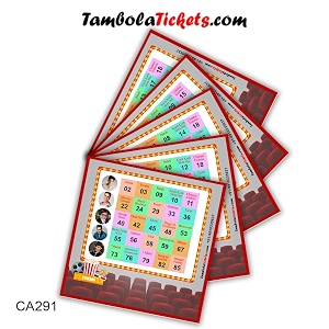 bollywood star theme tambola tickets bingo housie lotto printed on hard sheet big size tickets 48 cards