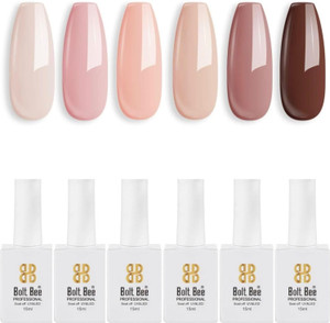 bolt bee gel nail polish kit set of 6 colors soak off led