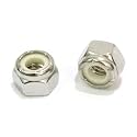 Bolt Dropper 100 Pack of 5/16"-18 Locknuts - Stainless Steel Finish Hex Nuts with Nylon Insert - 304 18-8 Grade for 5/16 Bolt and Hardware Fastening - Strong Hold